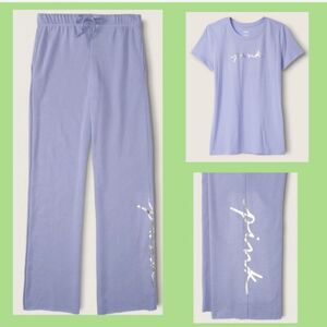 VS PINK OUTFIT PERIWINKLE SET TEE BF PANTS XL